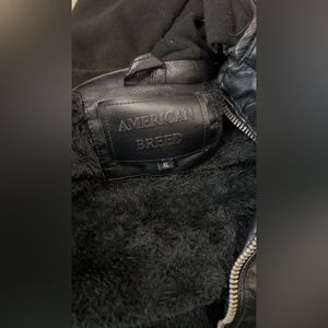 American Breed Black Leather Jacket with cozy lining